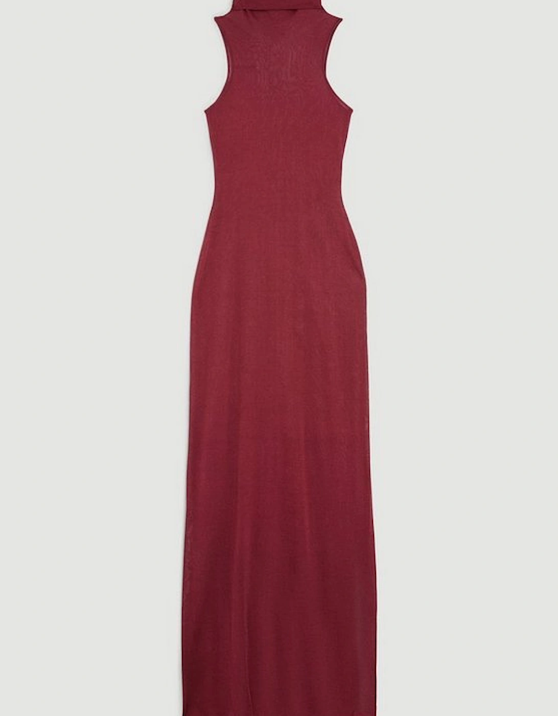 Sheer Knit Racer Style Maxi Dress