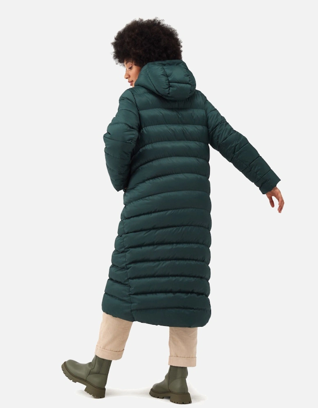 Womens Elender Longline Padded Hooded Jacket Coat