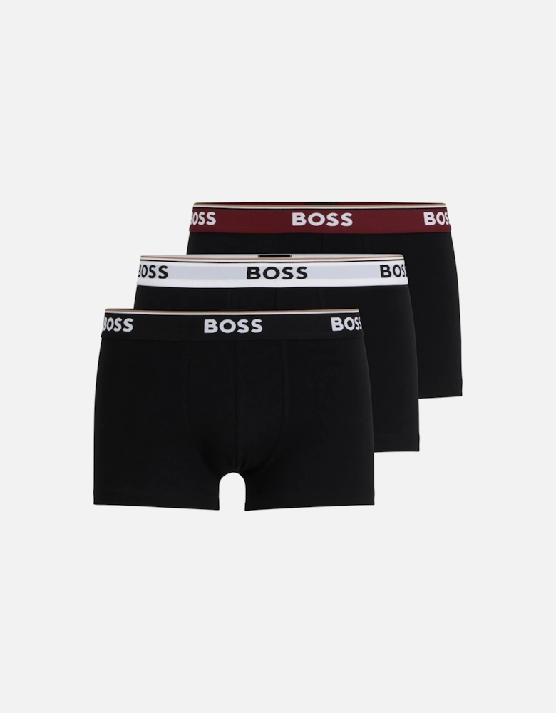 Boss 3p Power Boxer Trunks Burgundy/blk/white