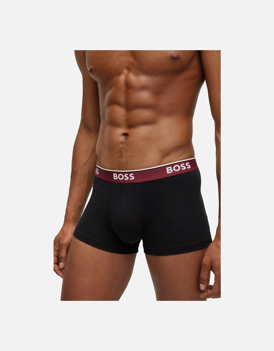 Boss 3p Power Boxer Trunks Burgundy/blk/white