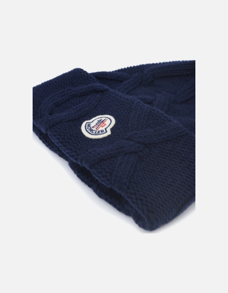 Wool Fold Beanie Navy