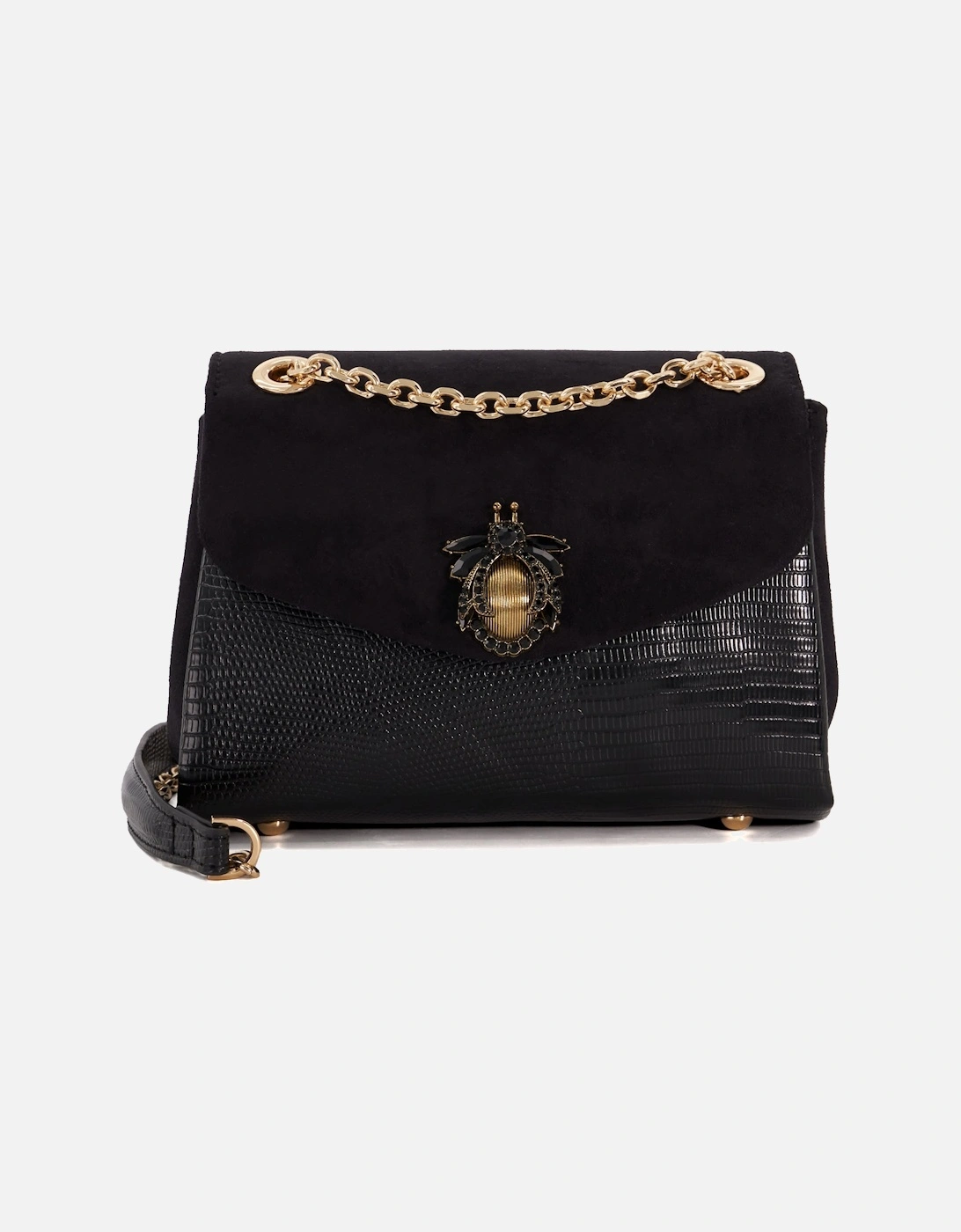 Accessories Dusk - Snake-Effect Brooch-Detail Clutch Bag, 6 of 5