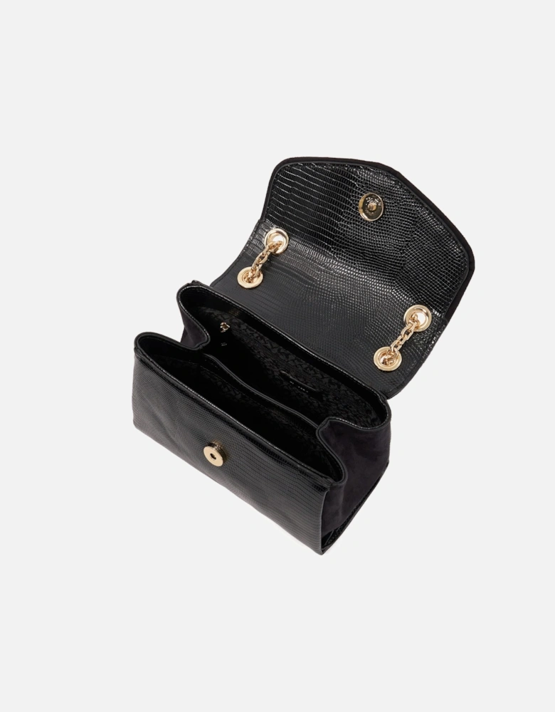 Accessories Dusk - Snake-Effect Brooch-Detail Clutch Bag