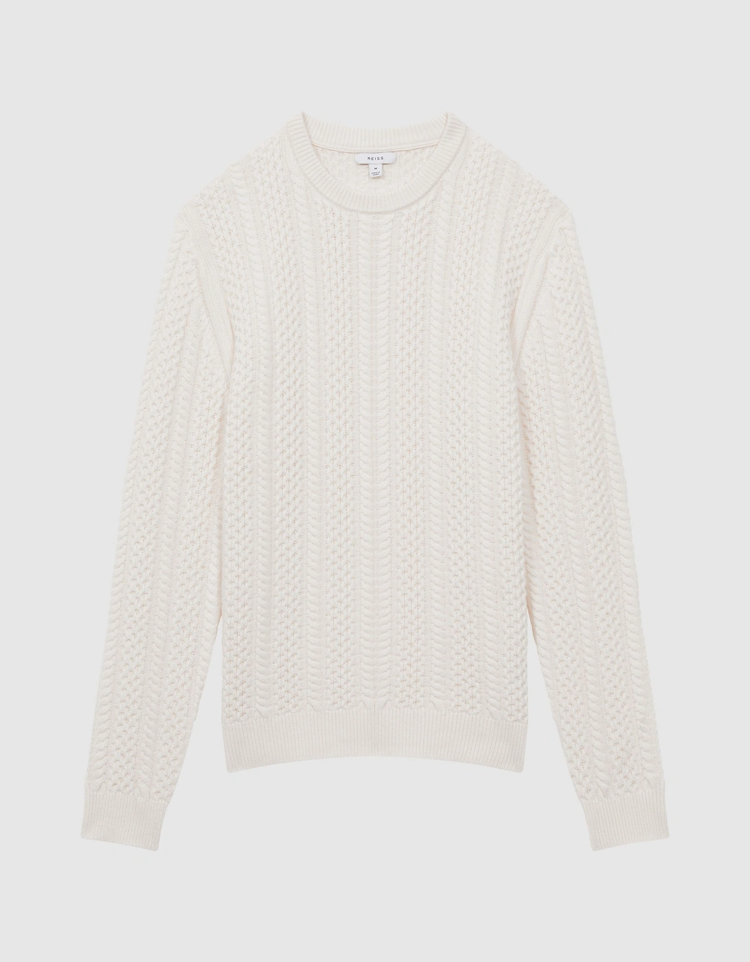 Slim Fit Wool-Cotton Cable Knit Jumper, 2 of 1
