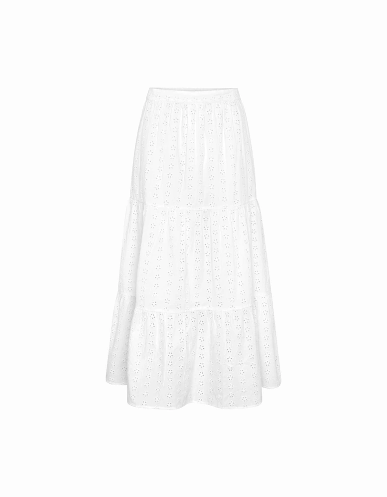 Carmellite Tiered Skirt in White