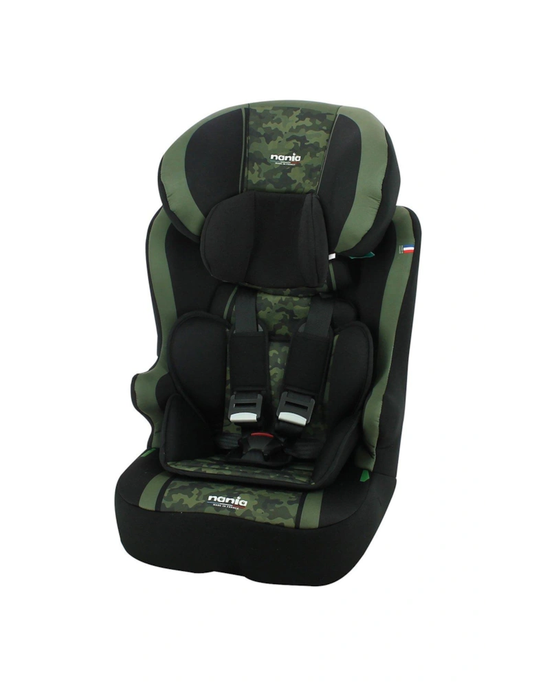 Race I Belt Fitted 76-140cm High Back Booster Car Seat - Camo Khaki