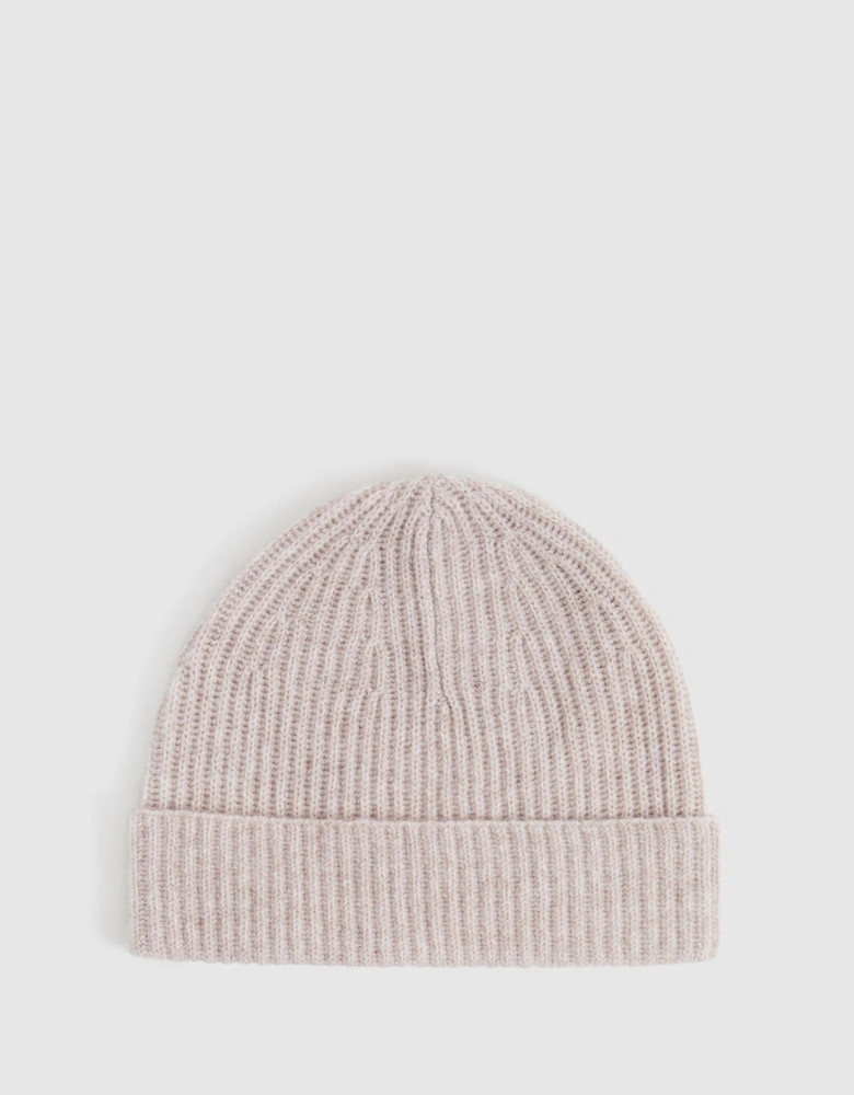 Cashmere Ribbed Beanie Hat