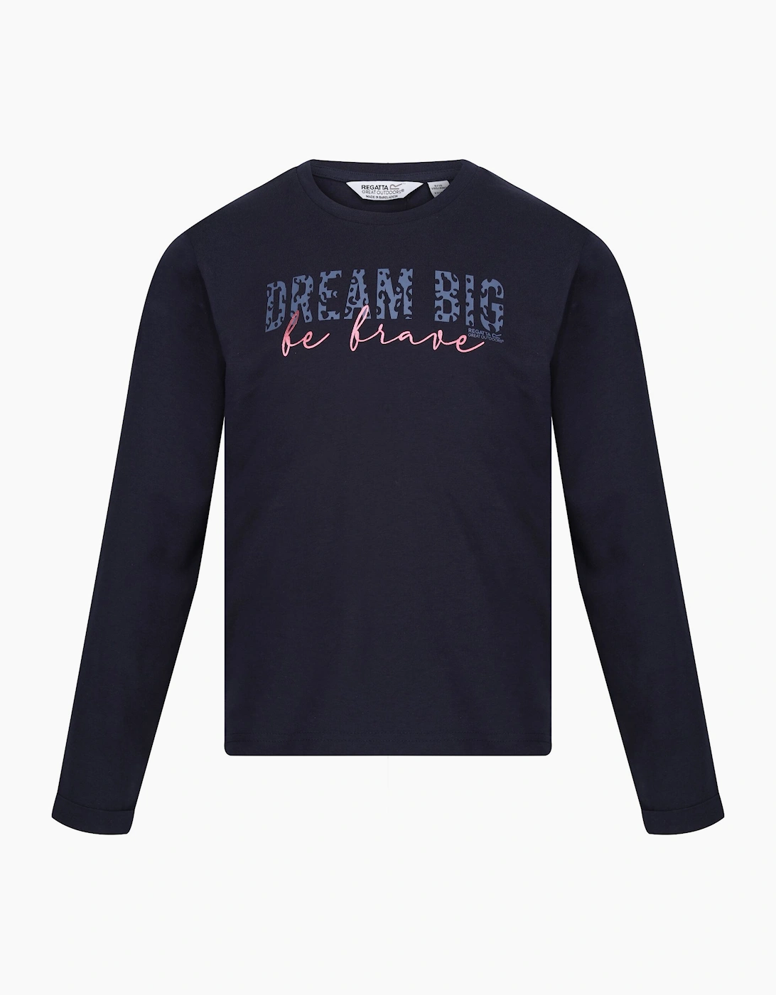 Regatta Unisex Navy Childrens/ Wenbie Iii Slogan Long-Sleeved T-Shirt  9 Years/10 Years Size 9-10 Years Kids