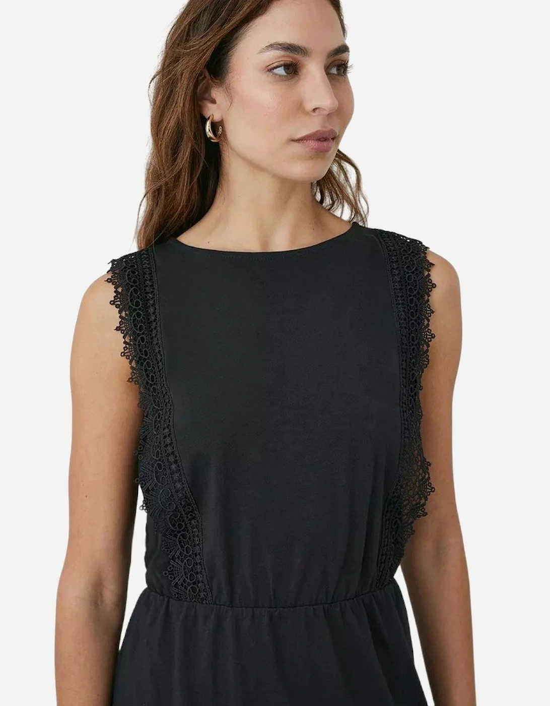 Womens/Ladies Lace Detail Jersey Dress