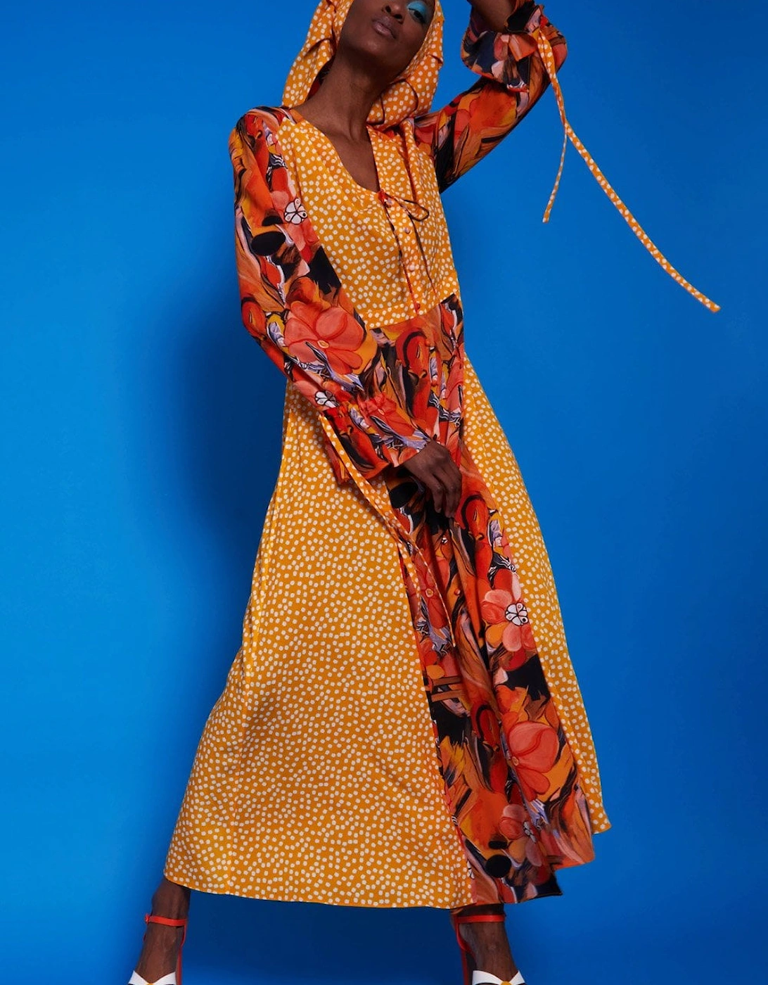 Autumn Long Sleeve Maxi Dress with Fish Design, 6 of 5