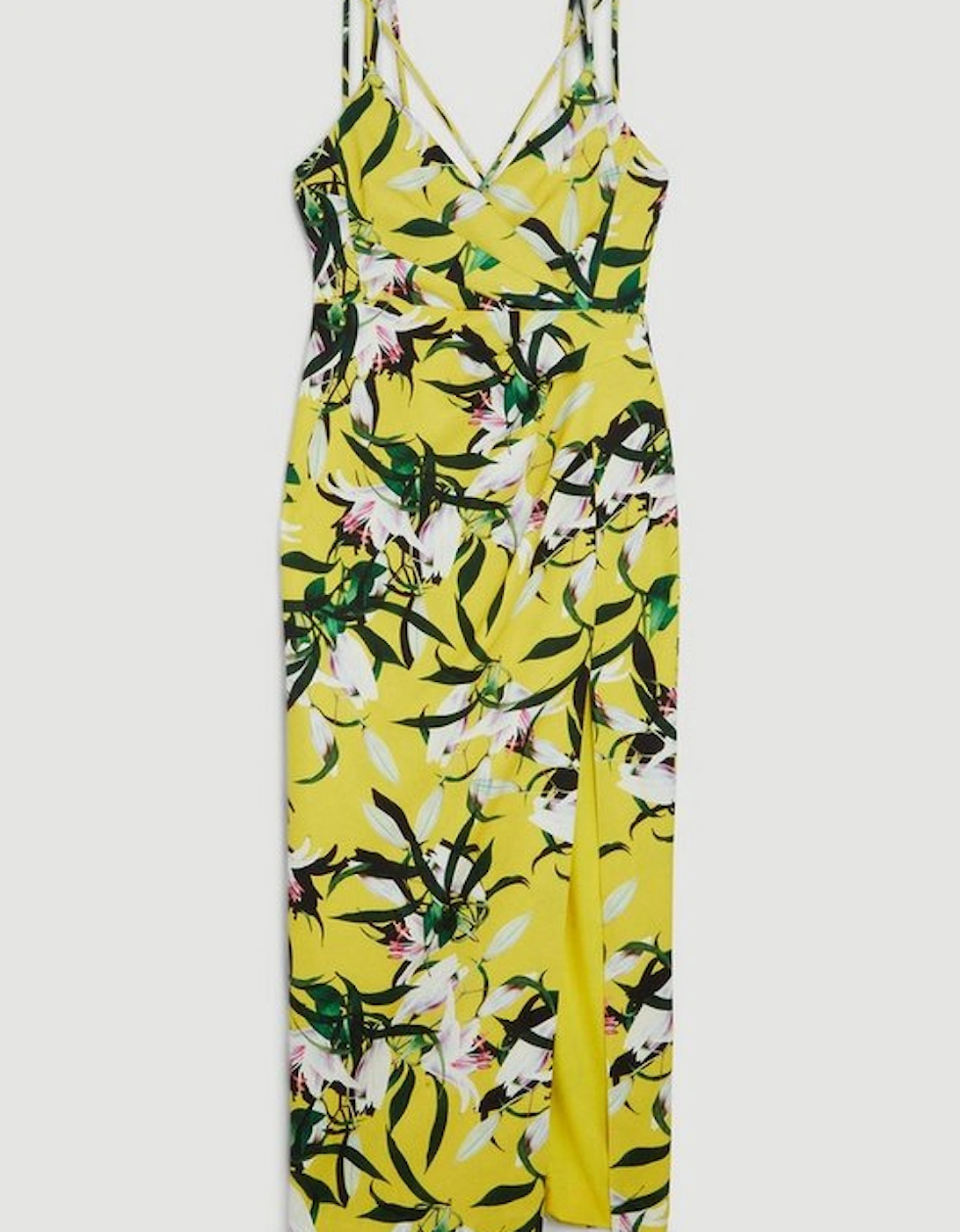 Neon Lilly Print Strappy Tailored Maxi Dress