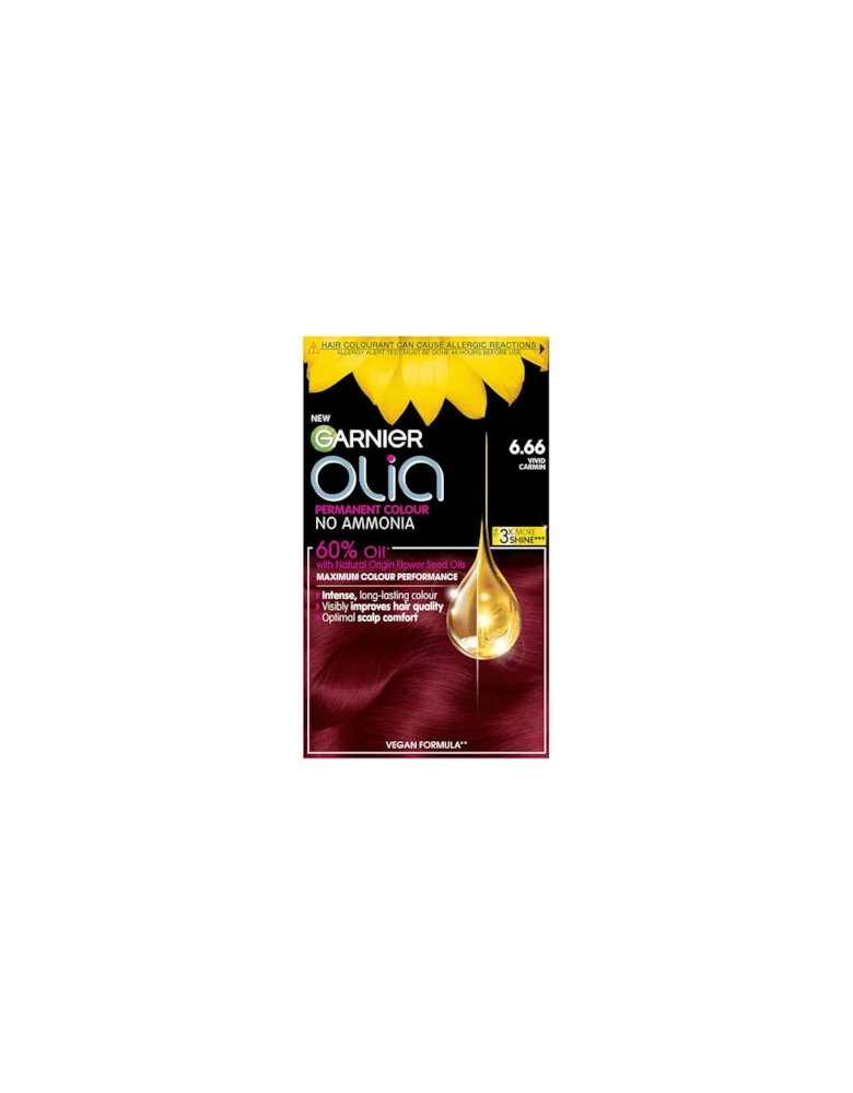 Olia Permanent Hair Dye - 6.66 Vivid Garnet Red
