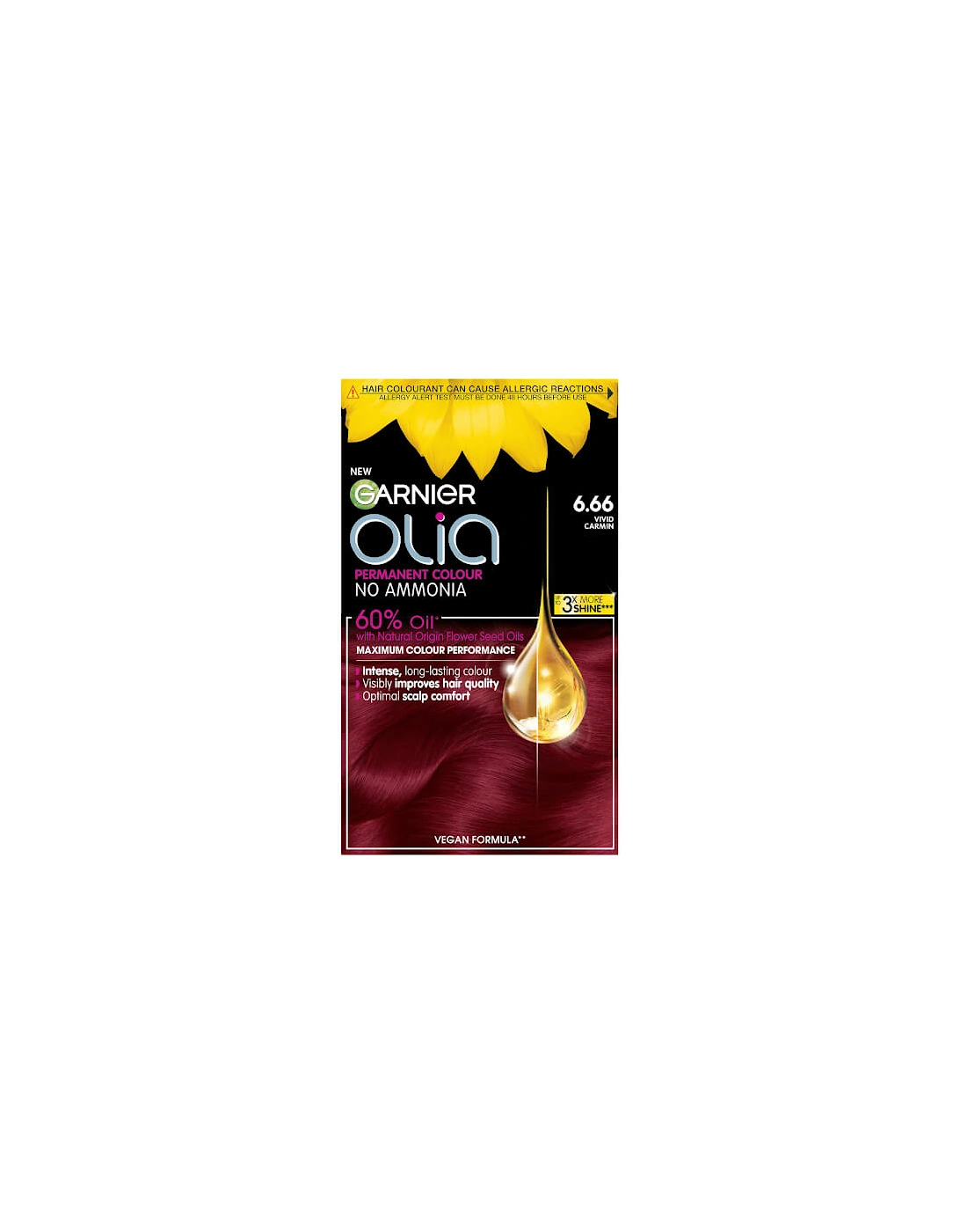 Olia Permanent Hair Dye - 6.66 Vivid Garnet Red, 2 of 1