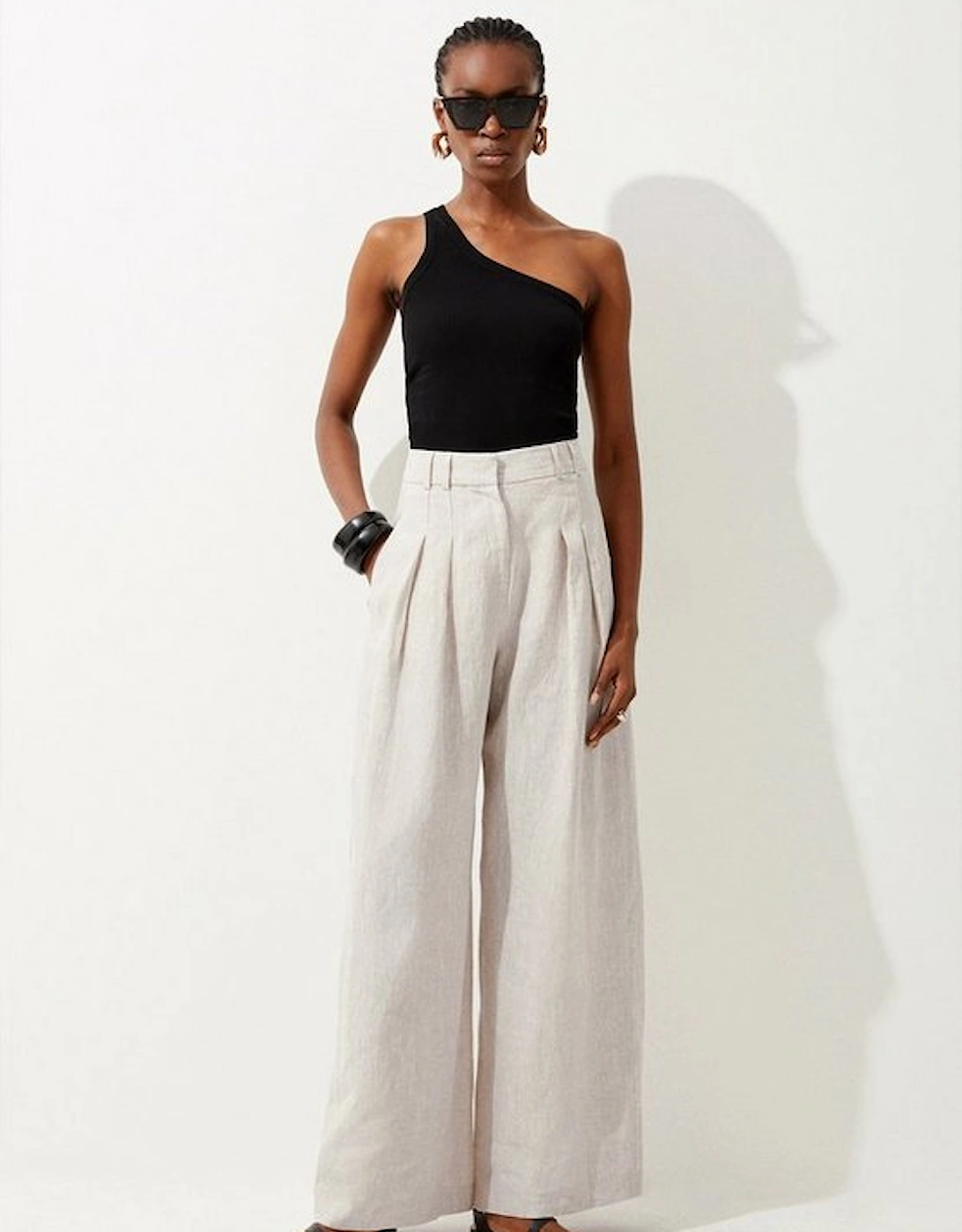 Linen Tailored Wide Leg Trouser, 5 of 4