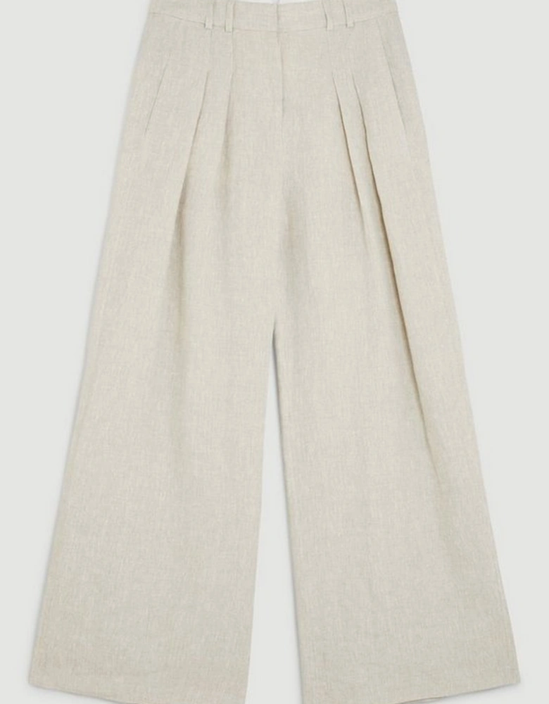 Linen Tailored Wide Leg Trouser