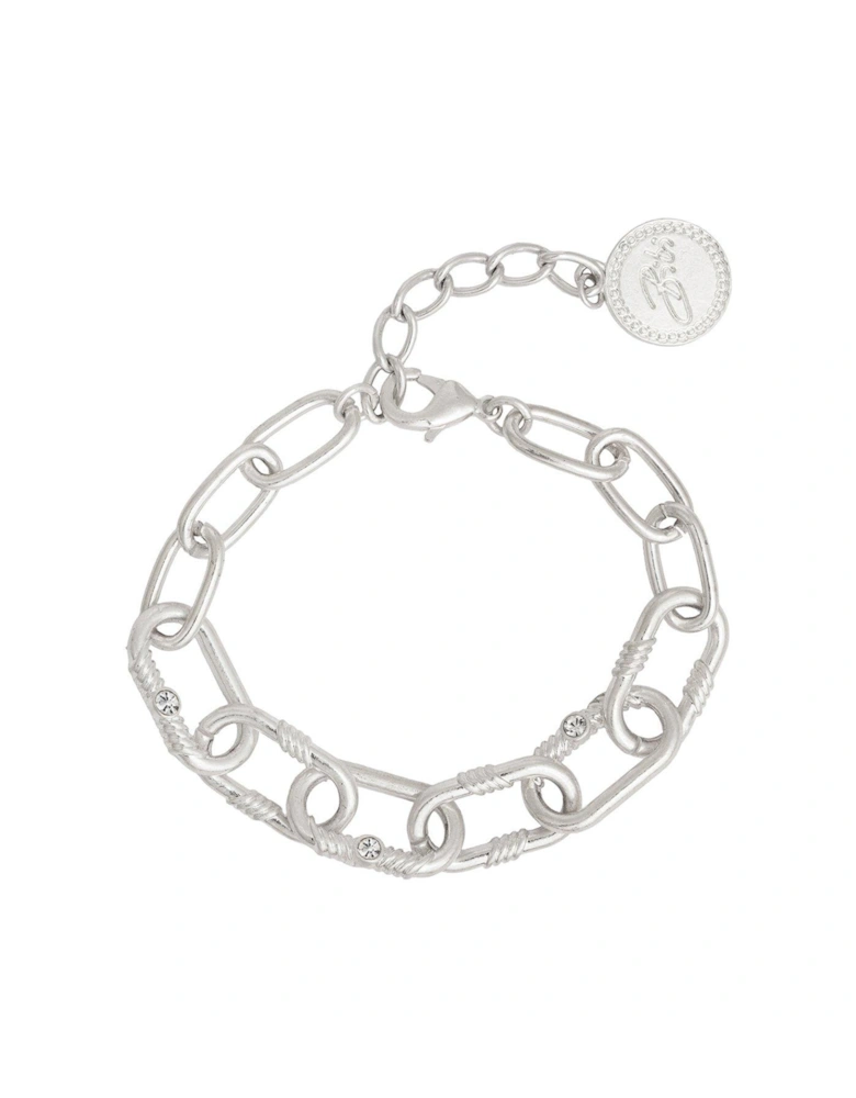 Silver 'Courage' Chunky Chain Bracelet