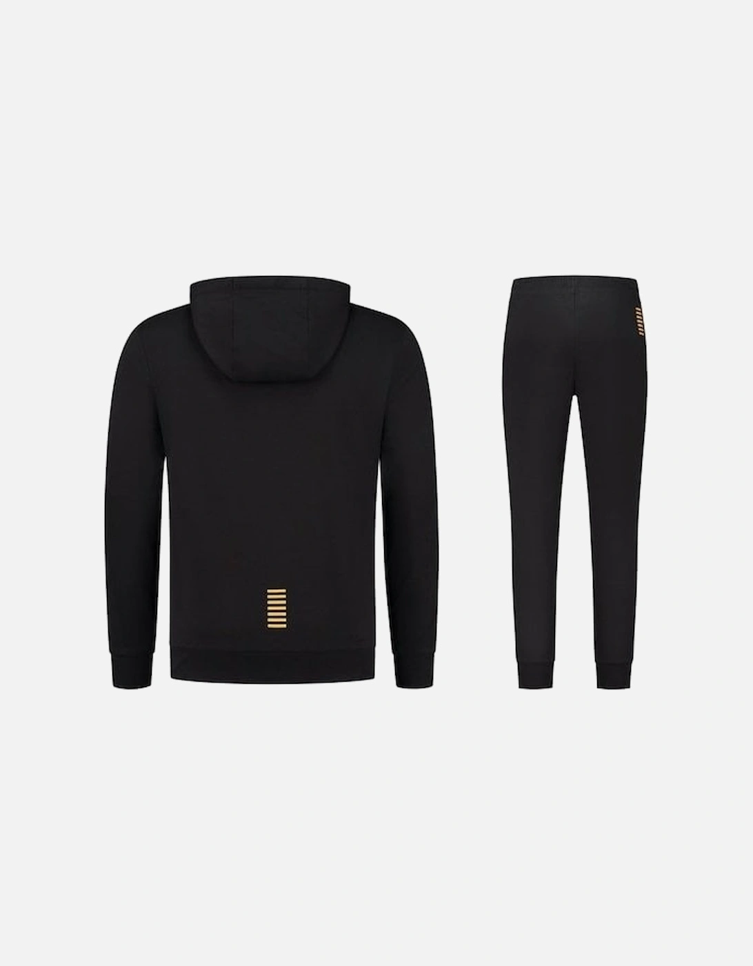 Cotton Centre Logo Pullover Hooded Black Tracksuit