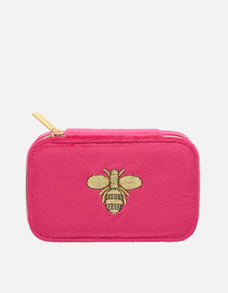 Bee Embroidered Velvet Jewellery Box