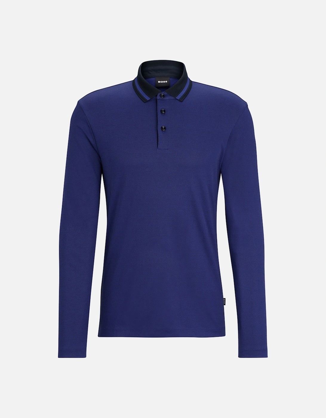 Boss Pleins 23 Long Sleeved Polo Shirt Dark Blue, 4 of 3