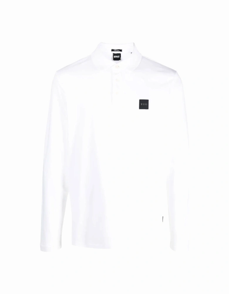 Boss Pado 08 Long Sleeved Polo Shirt White