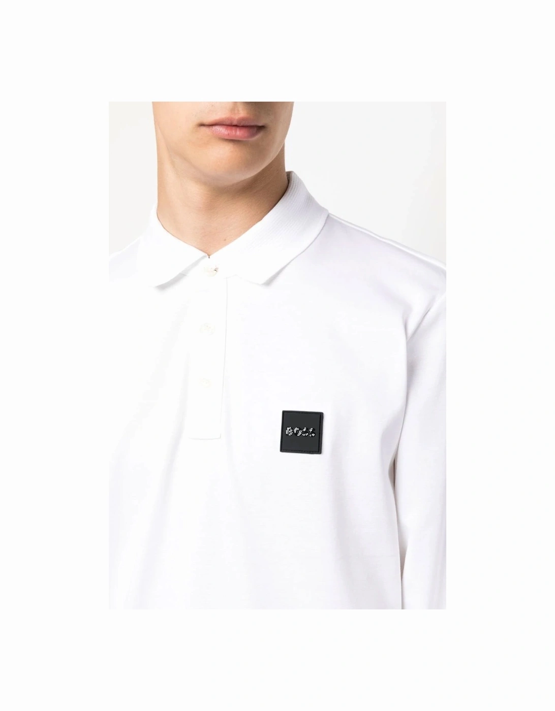 Boss Pado 08 Long Sleeved Polo Shirt White
