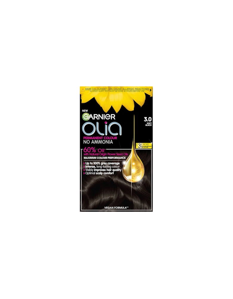 Olia Permanent Hair Dye - 3.0 Soft Black