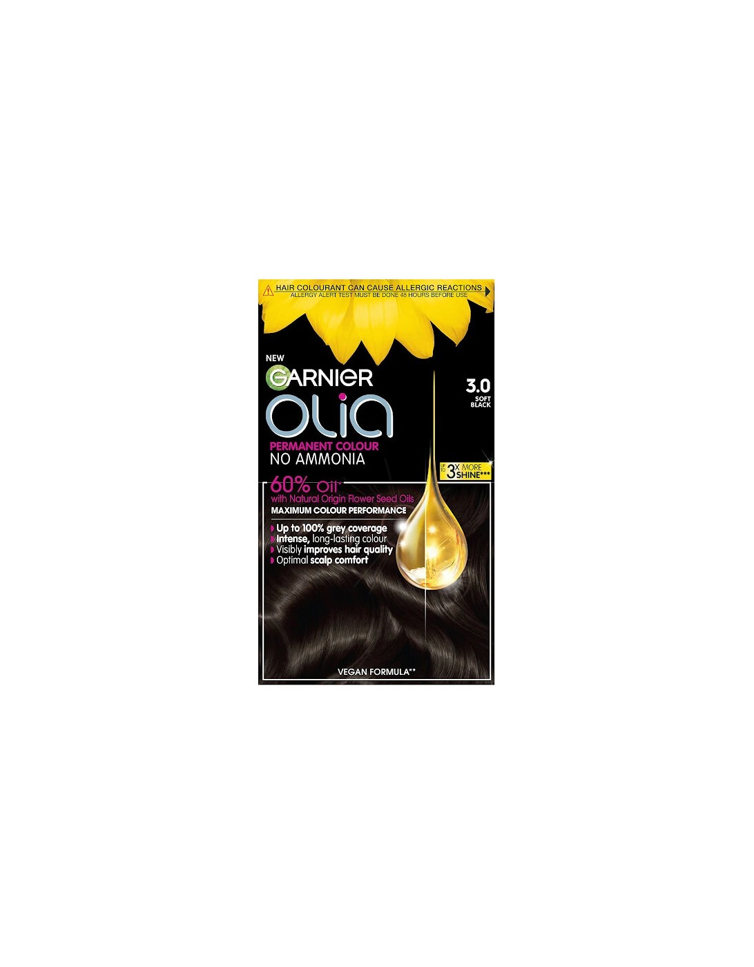 Olia Permanent Hair Dye - 3.0 Soft Black, 2 of 1