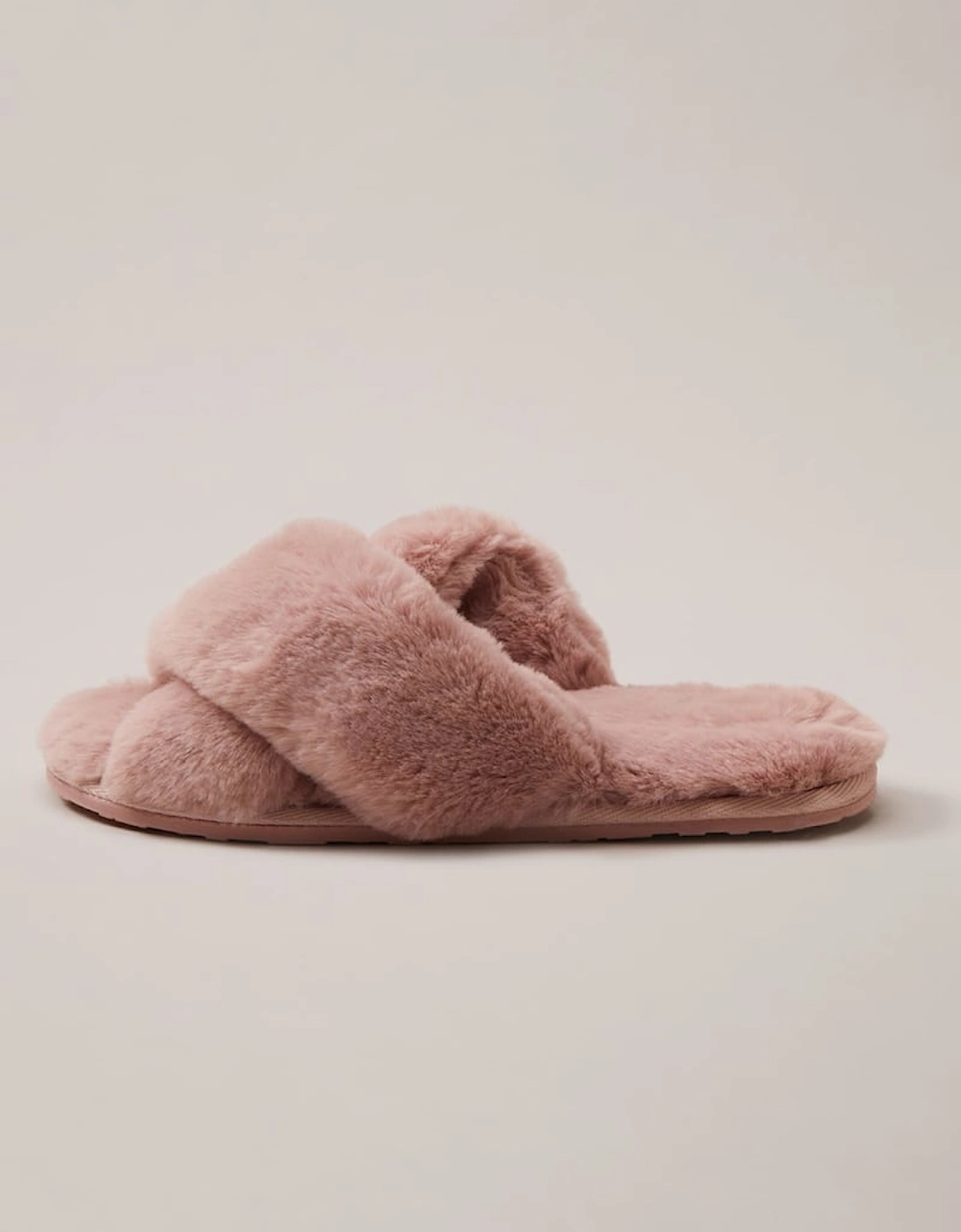 Pink Faux Fur Slider Slippers, 2 of 1