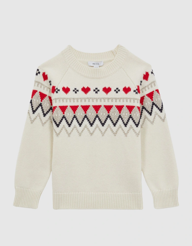 Relaxed Wool-Cotton Argyle Jumper
