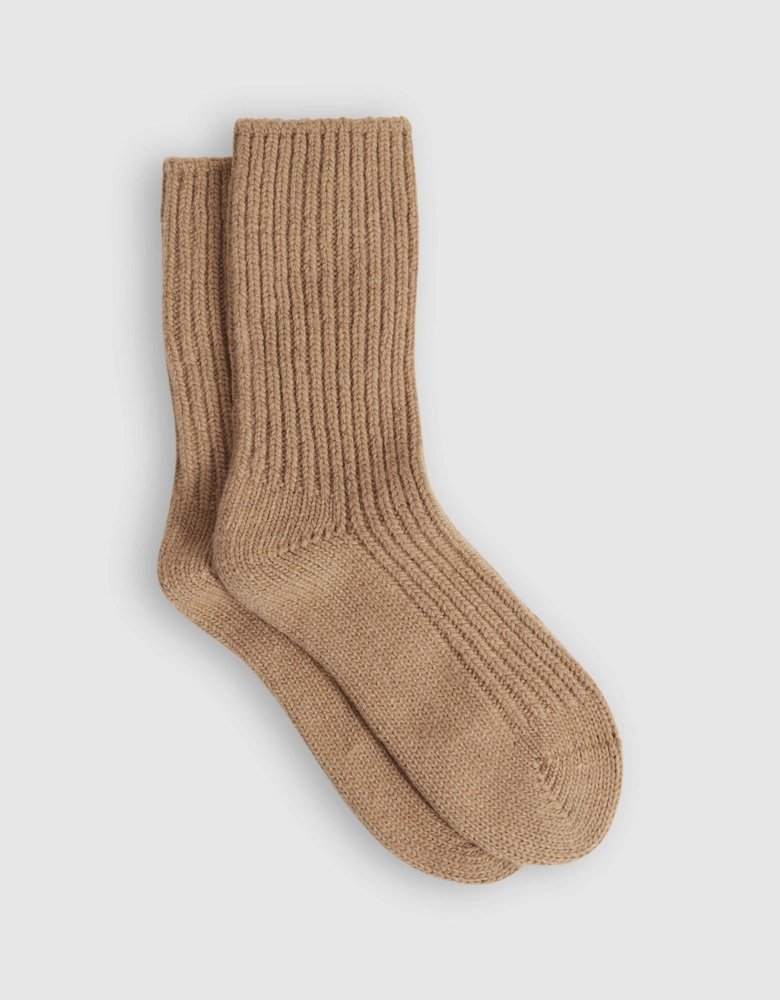 Wool Blend Ribbed Socks
