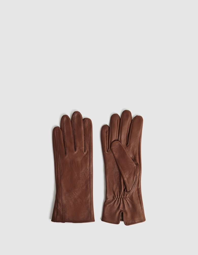 Leather Ruched Gloves