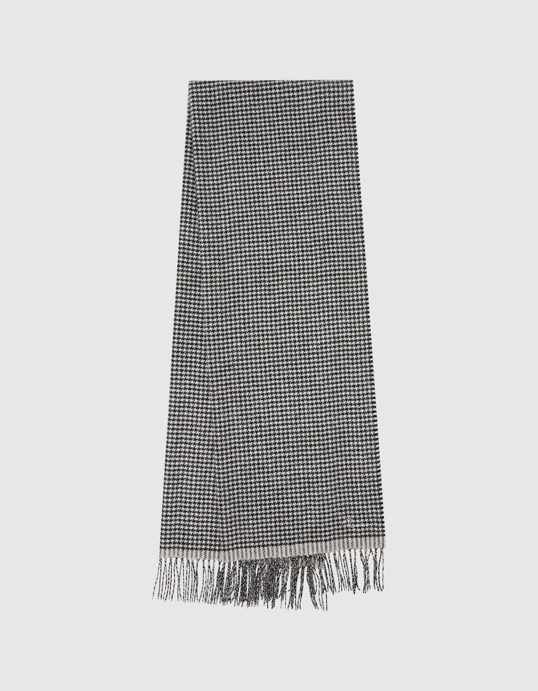 Wool Blend Dogtooth Embroidered Scarf, 2 of 1