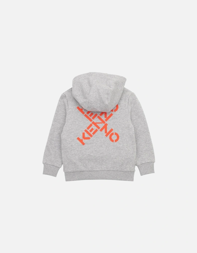 Boys Grey Zip Up Hoodie