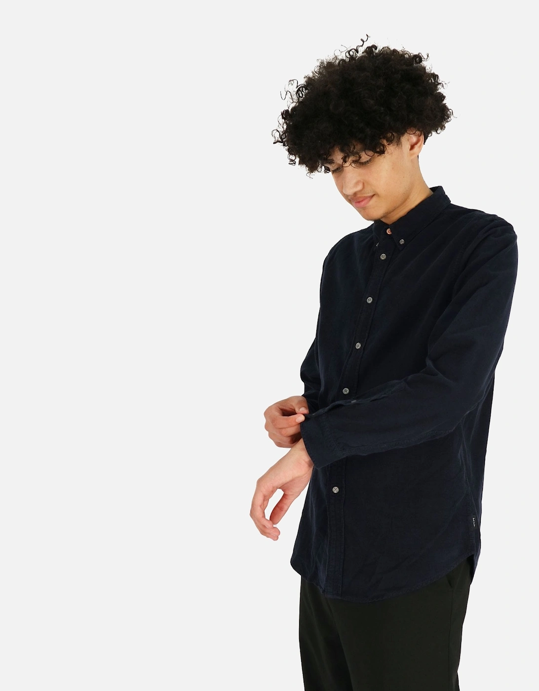 Tailored Button Down Navy Cord Shirt