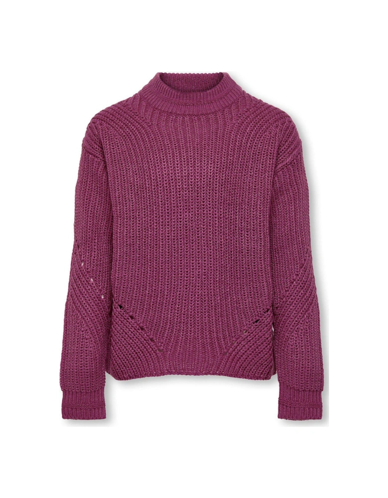 Girls Wriley Knitted Jumper - Red Violet