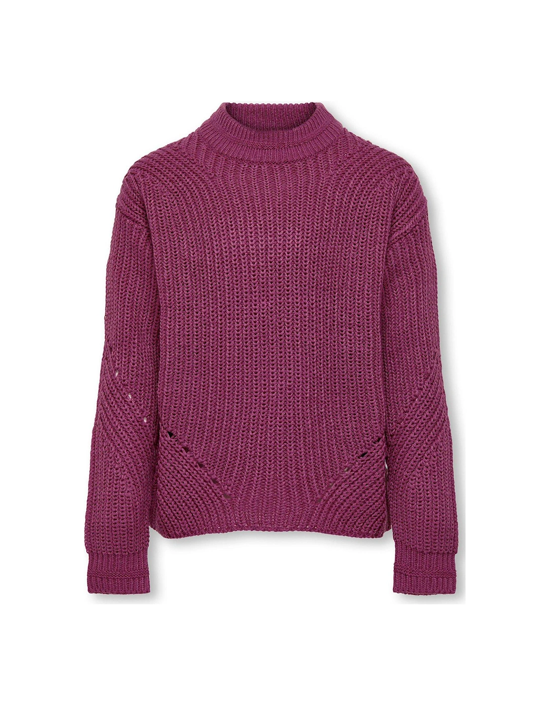 Girls Wriley Knitted Jumper - Red Violet, 3 of 2