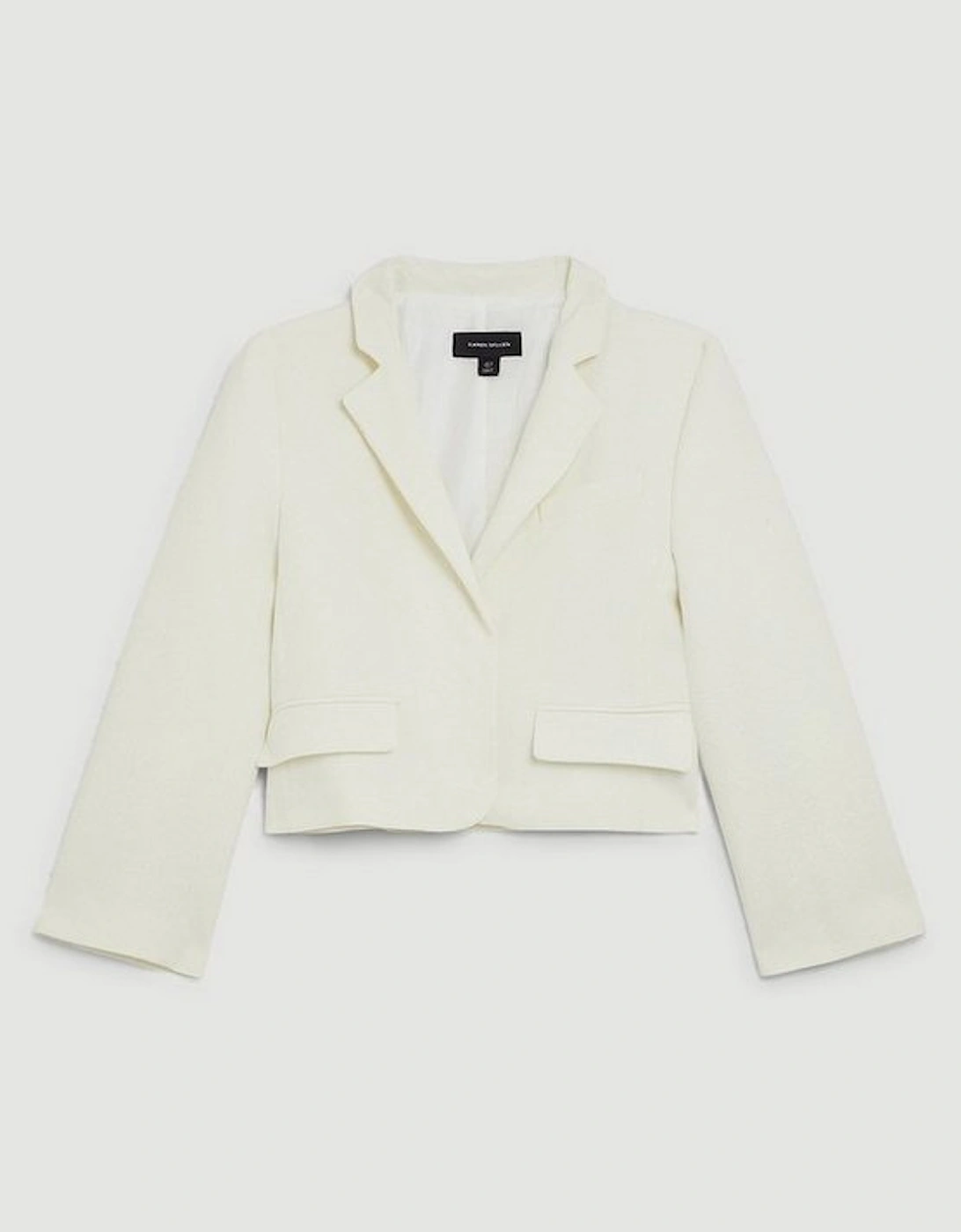 Textured Crepe Notch Neck Tailored Jacket