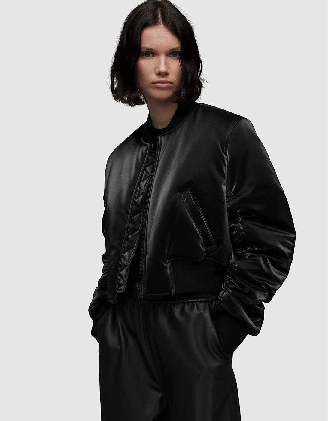 Callie Shine Bomber Jacket - Black, 3 of 2