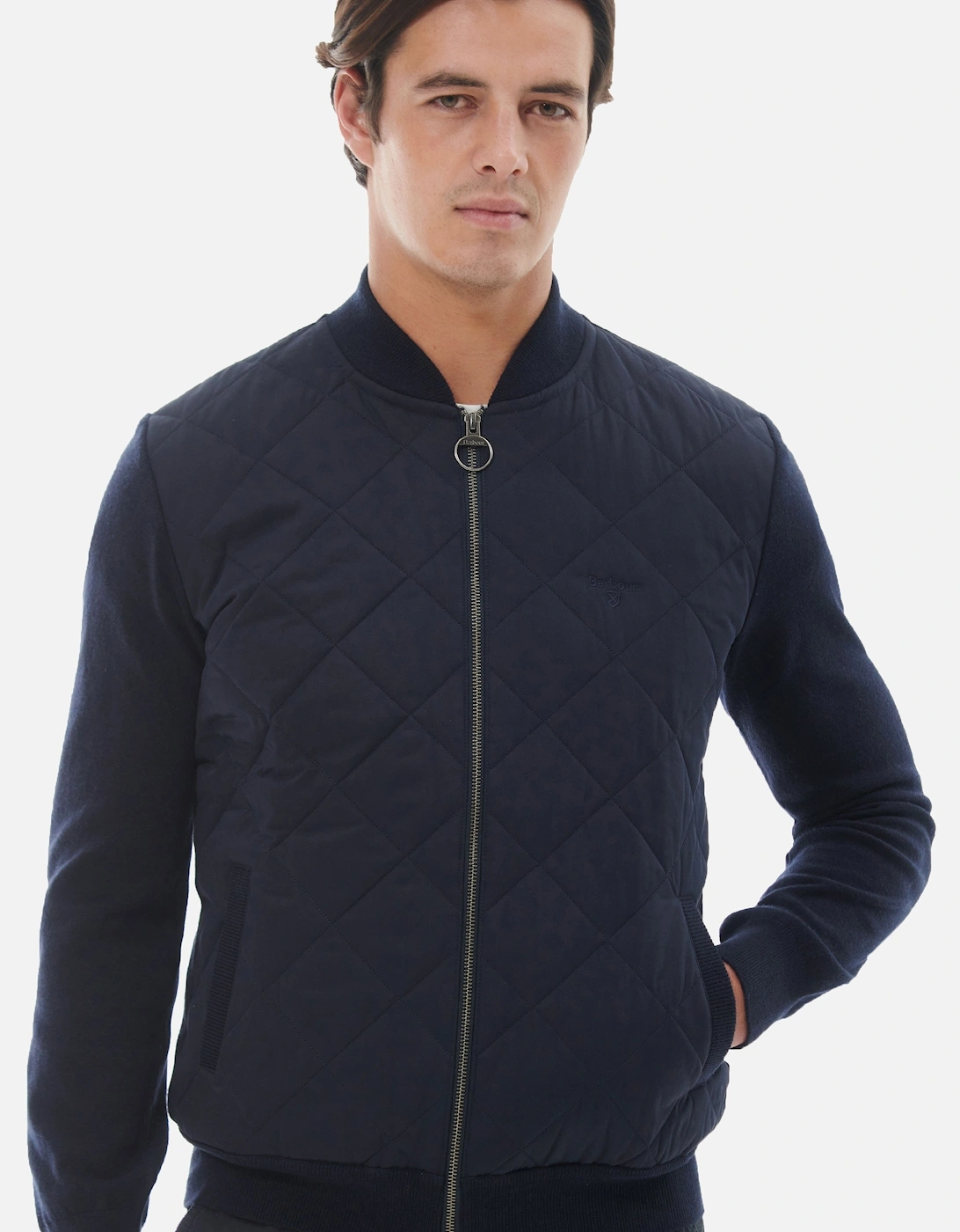 Essential Quilted Zip Knitwear Navy