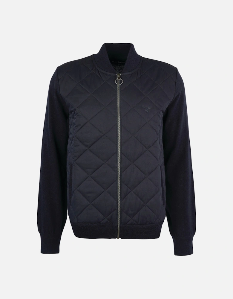 Essential Quilted Zip Knitwear Navy