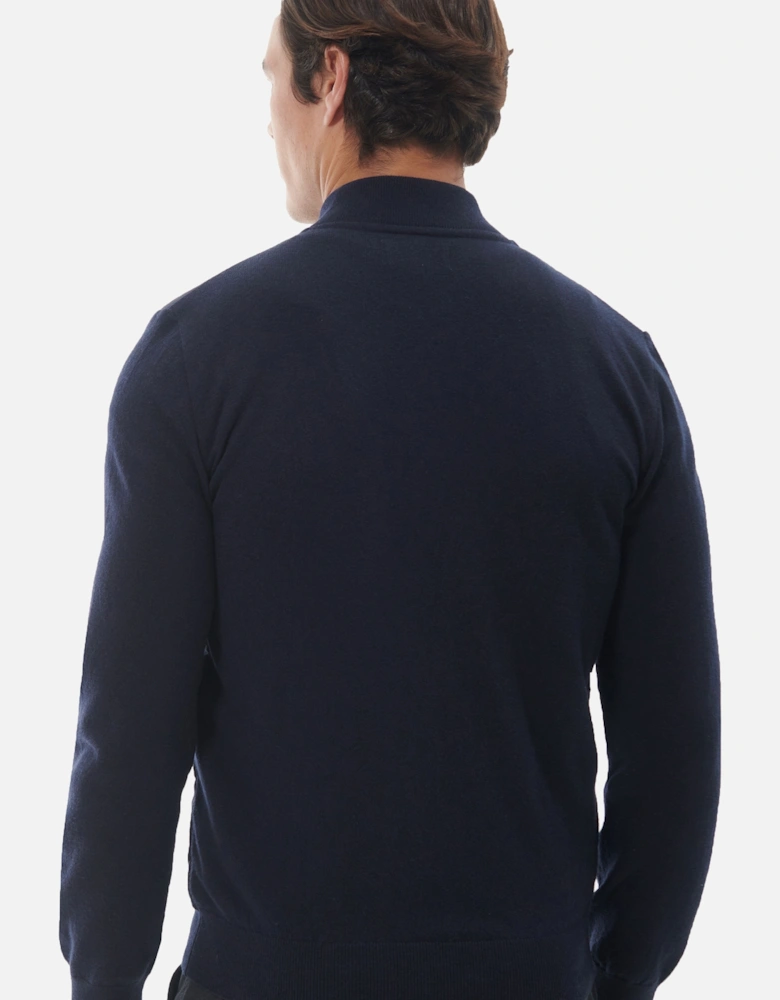 Essential Quilted Zip Knitwear Navy