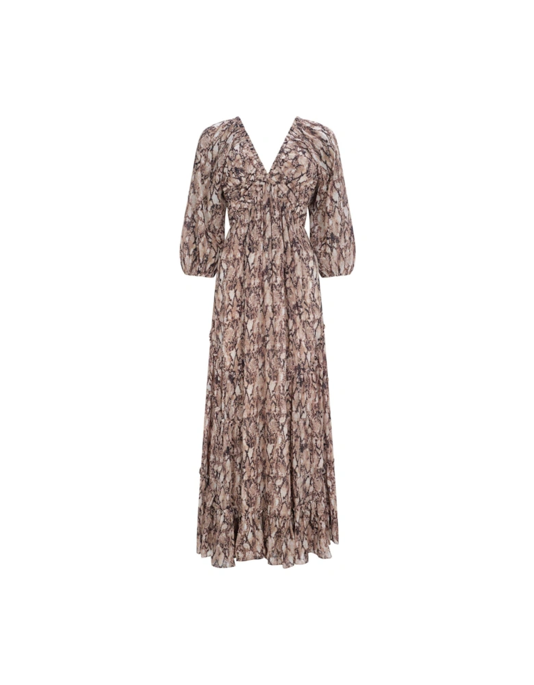 Lila Snake Print Maxi Dress