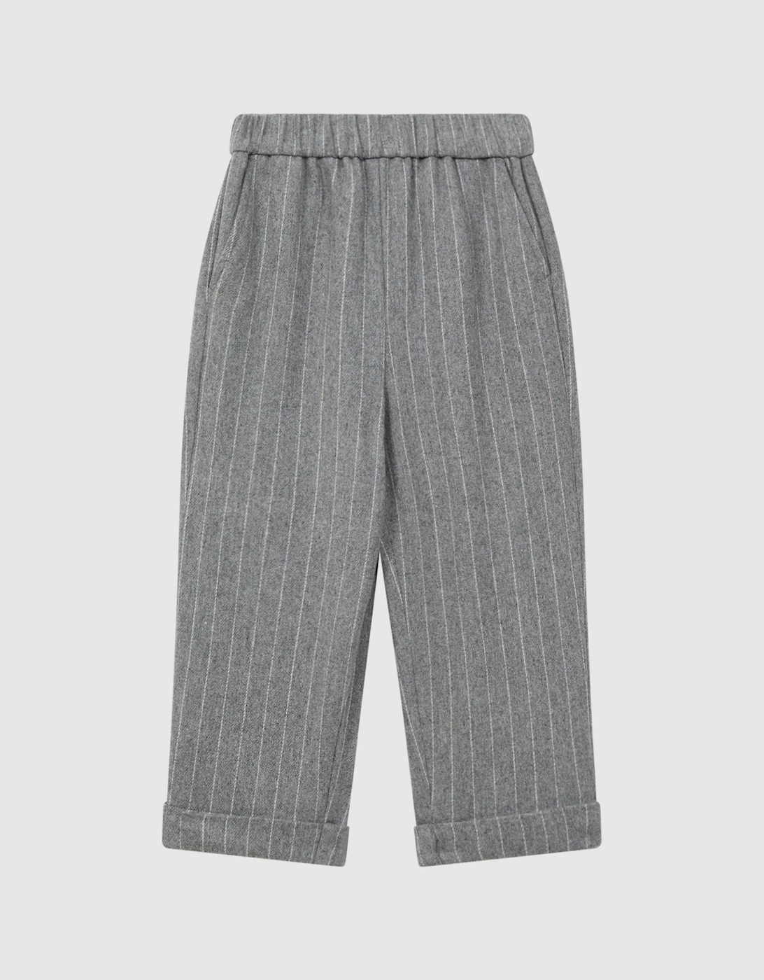 Wool Blend Striped Elasticated Trousers, 2 of 1