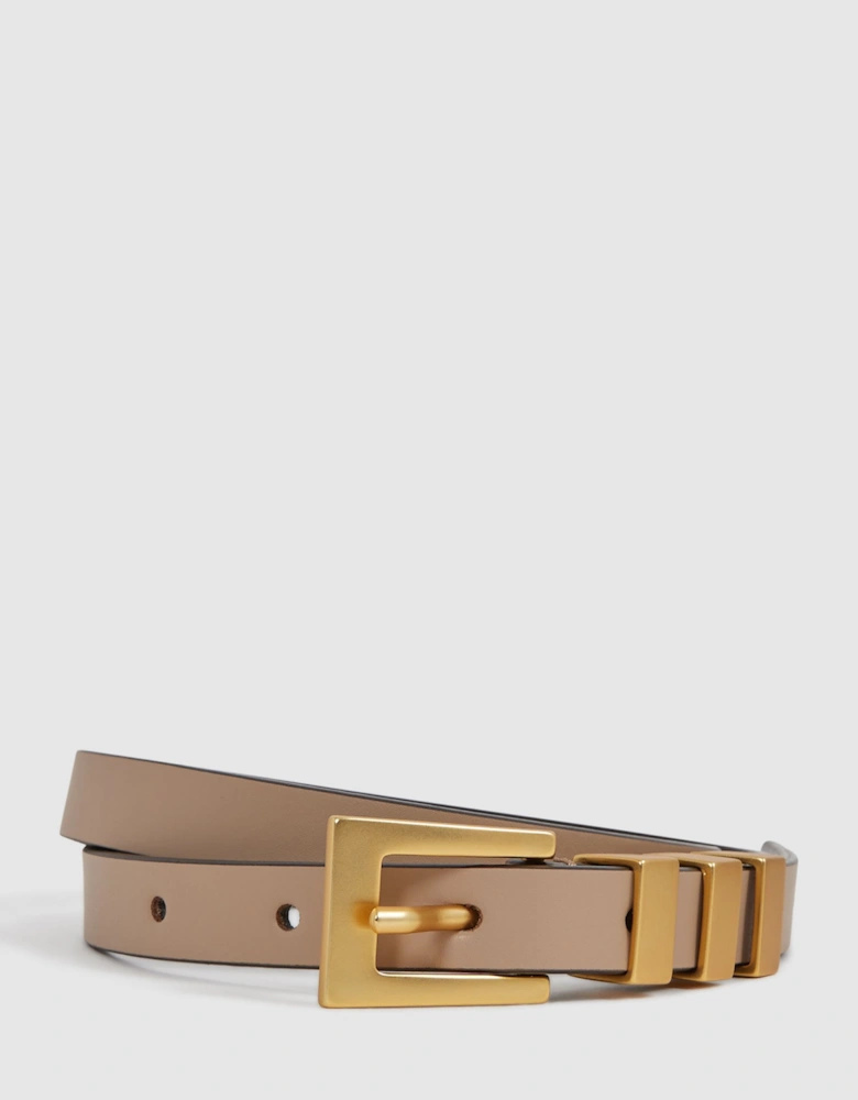 Leather Thin Buckle Belt