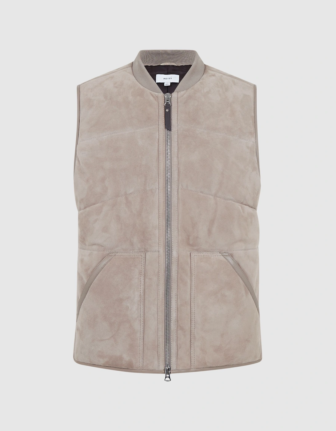 Suede Quilted Sleeveless Gilet, 2 of 1