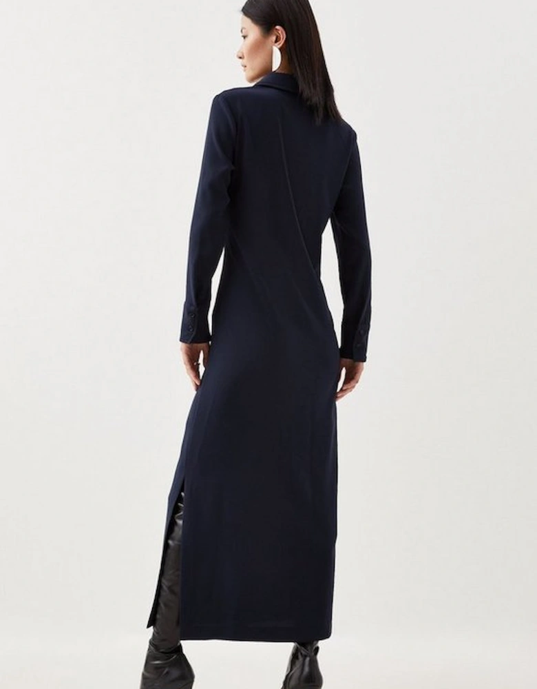 Tailored Crepe Zip Detail Column Dress