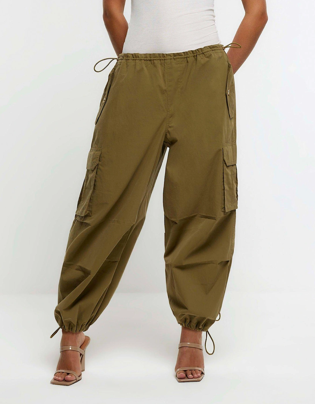 Petite Cargo Parachute Trouser - Khaki, 6 of 5