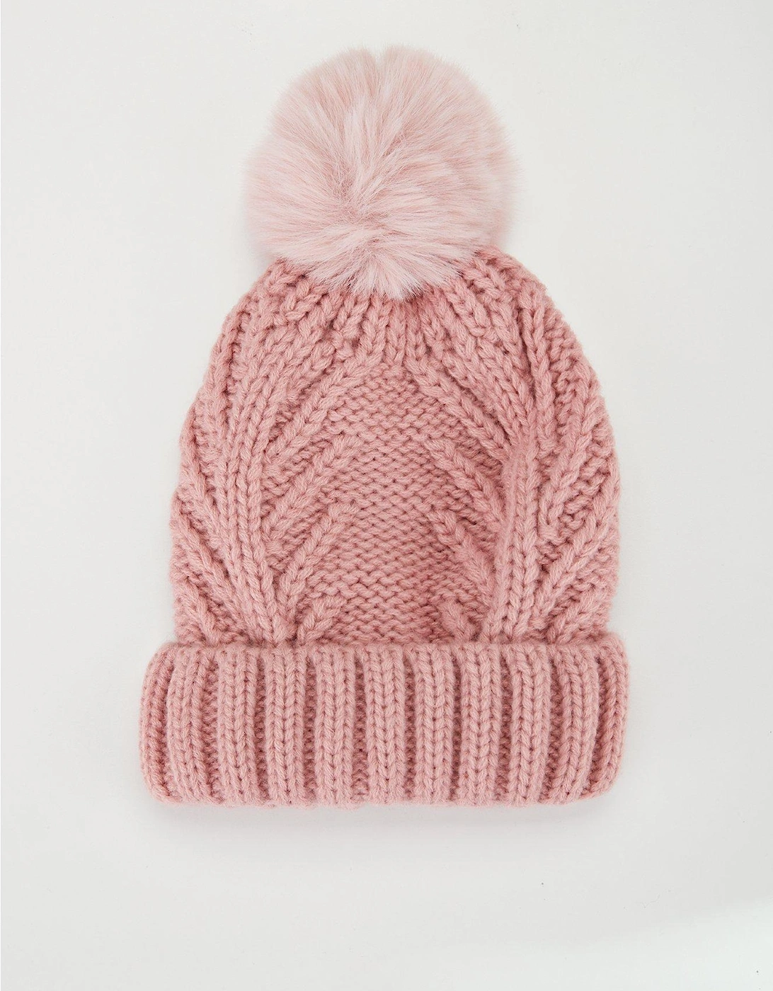 Girls Pom Beanie Hat - Pink, 5 of 4