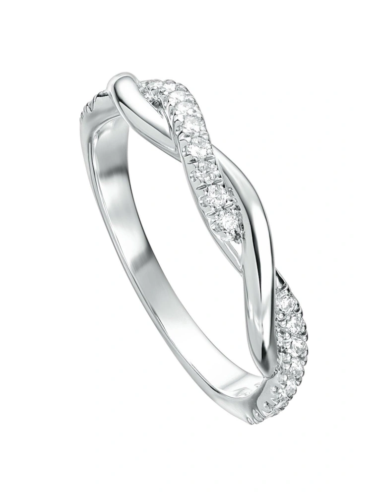 Erin 9ct White Gold Lab Grown Diamond Twist Eternity Ring