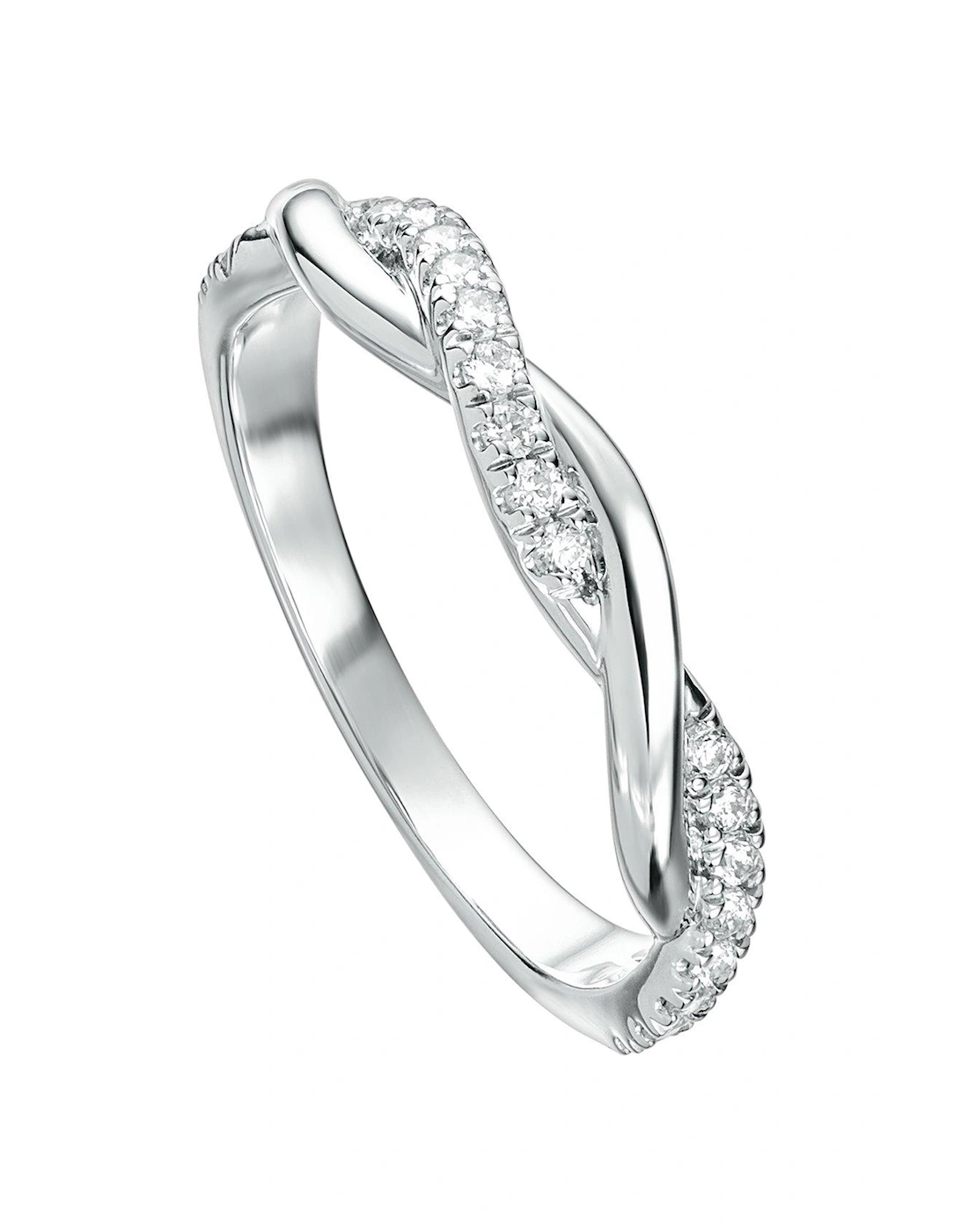 Erin 9ct White Gold Lab Grown Diamond Twist Eternity Ring, 2 of 1